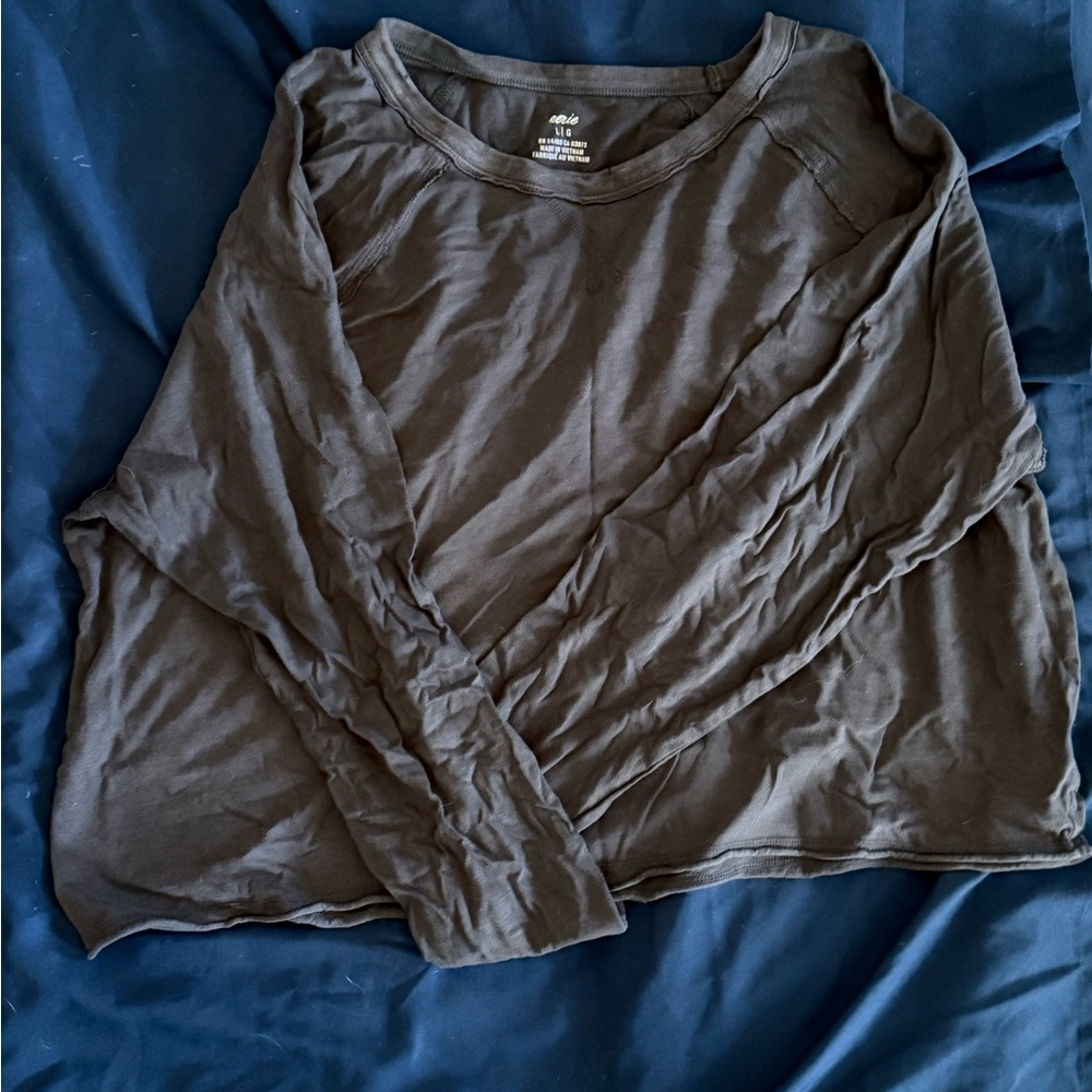 Aerie Dark Gray Long Sleeve Tee